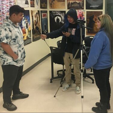 Students conduct RCTV interviews.